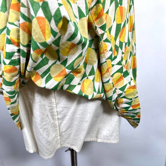 FREE PEOPLE Smocked Halter Dress Size 4 Yellow Lemon Pattern Sleeveless *Read - Picture 6 of 11